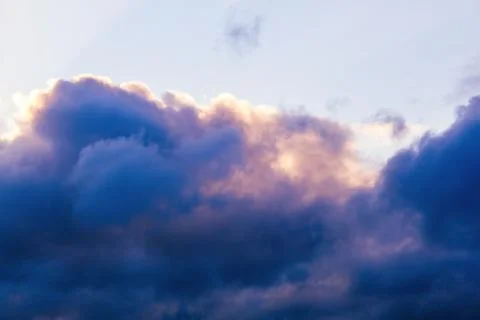 Heaven evening cloudscape after overcast day. Stock Photos