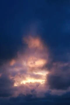 Heaven evening cloudscape after overcast day. Stock Photos