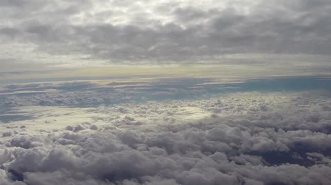 Heaven paradise clouds fly above, beautiful view cumulus, flight, click for HD Vidéo 43965770