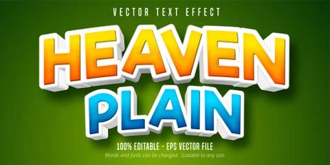 Heaven plain text effect, editable font style Stock Illustration
