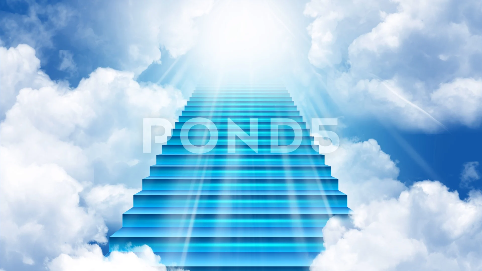 Stairway to heaven, blue, clouds, sky, HD phone wallpaper