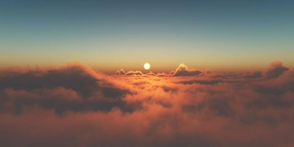 Heaven, sunset over the clouds 스톡 일러스트