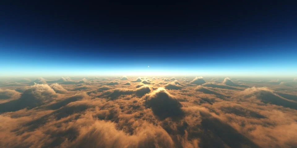 Heaven, sunset over the clouds Stock Illustration