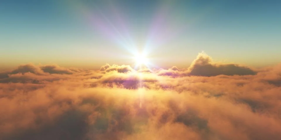Heaven, sunset over the clouds Stockillustratie