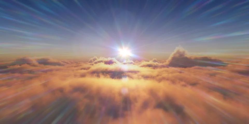 Heaven, sunset over the clouds 스톡 일러스트