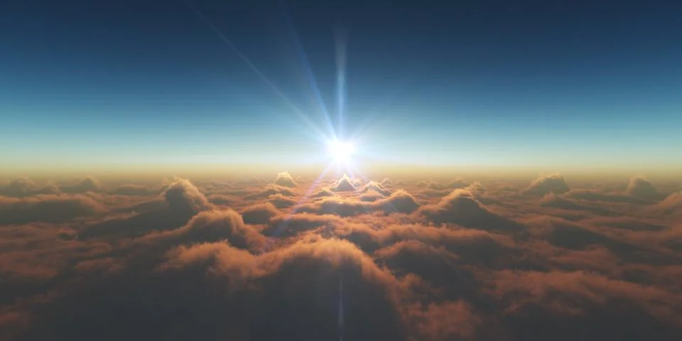 Heaven, sunset over the clouds 스톡 일러스트