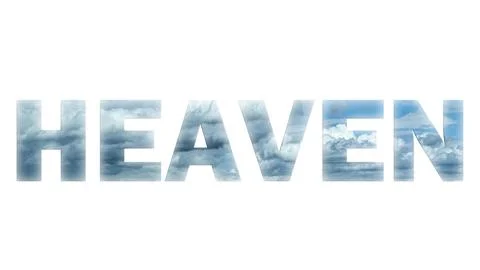 Heaven text with cloudscape texture Fotos de archivo