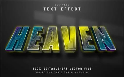 Heaven text, editable gradient text effect Illustration