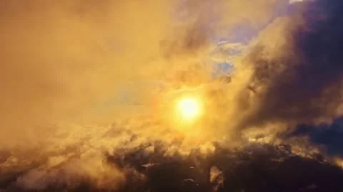 Heavenly Aerial Pullback Through Colorful Clouds Vídeos de archivo 326287492