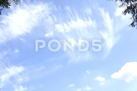 Heavenly Cirrus clouds cool Stock Photos