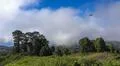 Heavenly clouds and flying drone on mountain landscape in La Palma island Photo