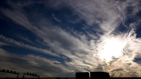Heavenly Clouds and the Traffic Shadow Vídeos de archivo 113370462