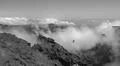 Heavenly clouds on rocky mountain peak in La Palma island Photo