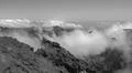 Heavenly clouds on rocky mountain peak in La Palma island Photo