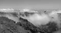 Heavenly clouds on rocky mountain peak in La Palma island Photo