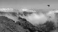 Heavenly clouds on rocky mountain peak in La Palma island Photo
