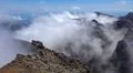 Heavenly clouds on rocky mountain peak in La Palma island Photo