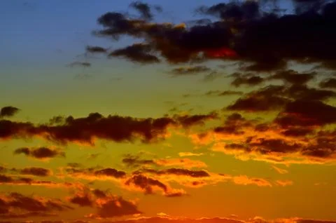 Heavenly dramatic sunset landscape Stock Photos