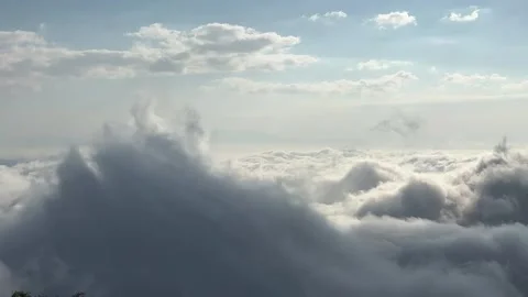 Heavenly Dual Cloud Layers Epic Time-lapse of Lower Cloud Sea and Upper Drif Stock Footage 328292902