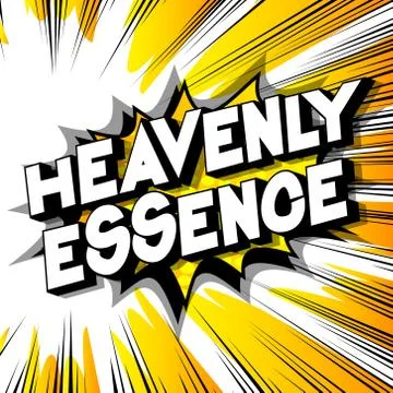 Heavenly Essence - Vector illustrated comic book style phrase on abstract bac 스톡 일러스트