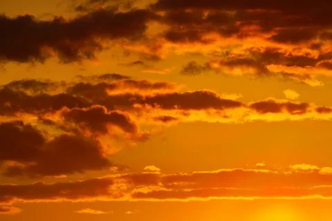 Heavenly landscape in orange colours Stock Photos