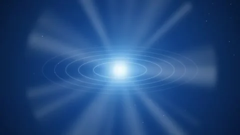 Heavenly Light Rays Loop - Blue Burst Ethereal Backdrop Stock Footage 344033035