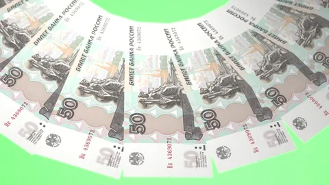 Heavenly Looping Design 50 Ruble Curency of Russia. Vídeos de archivo 309458971