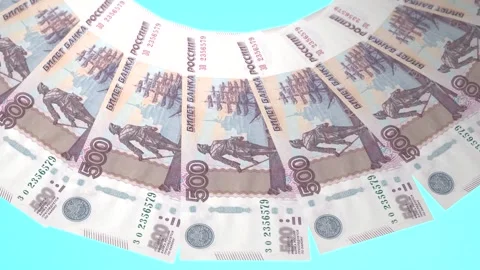 Heavenly Looping Design 500 Ruble Curency of Russia. Vídeos de archivo 309459378