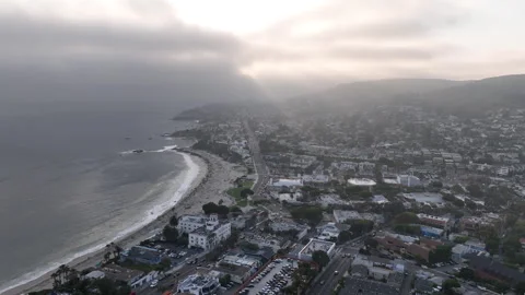 Heavenly rays over Laguna beach aerial california Vídeos de archivo 283520284