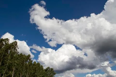 Heavenly sky between the white clouds and the radiant sun Stock Photos