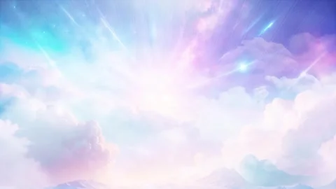 Heavenly Sky with Shining Sunlight Rays Stock Footage 312883448