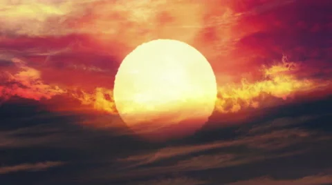Heavenly Sun Rise Through The Clouds Stock Footage