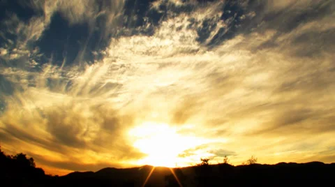 Heavenly Sunset Cloudscape Timelapse Stock Footage 33343147