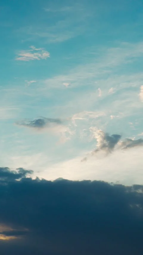 Heavenly timelapse of cloudy blue sky. The movement of clouds across the sky. Stock Footage 336620987
