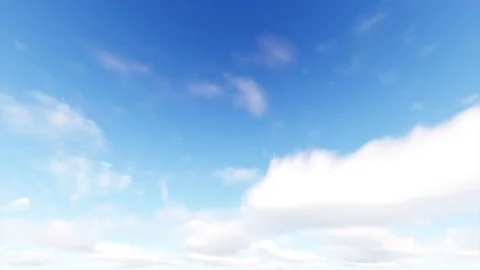Heavenly white clouds with blue sky time lapse seamless loop Stock Footage