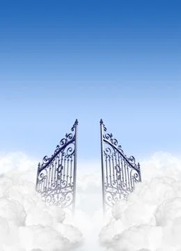 Heavens gates in the clouds Stock Illustration