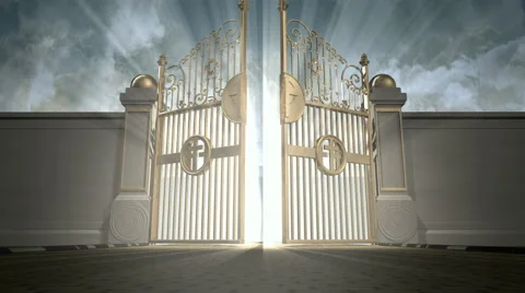 Heavens gates walk towards new Stock Footage
