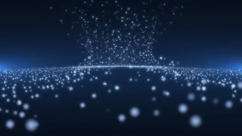 A heaving abstract surface of blue particles being dragged into a vortex by Stock Footage 253221452