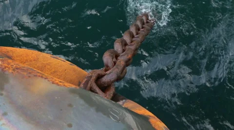 Heaving up of anchor chain. Stock Footage 64216867