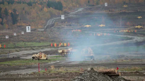 Heavy armoured vehicles Stock Footage 34806401