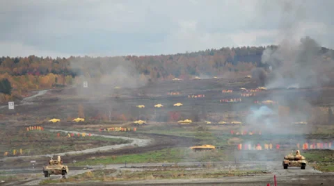 Heavy armoured vehicles Stock Footage 34913083