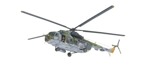 Heavy army helicopter take off Stock Footage 321409007