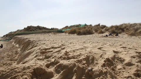 Heavy Beach Erosion Stock Footage 22497715
