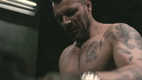 Heavy blacksmith forging hot metal on a close-up Video stock 109601210