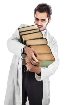 Heavy books Stock Photos