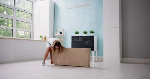 Heavy Box And Back Pain Injury Stock Footage 244961571