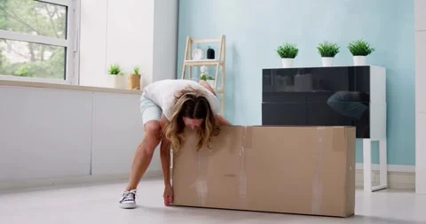 Heavy Box And Back Pain Injury Stock Footage 244965823