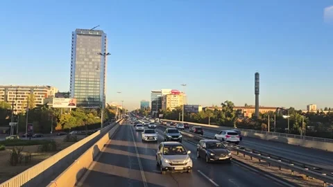 Heavy car traffic Stock Footage 317608714