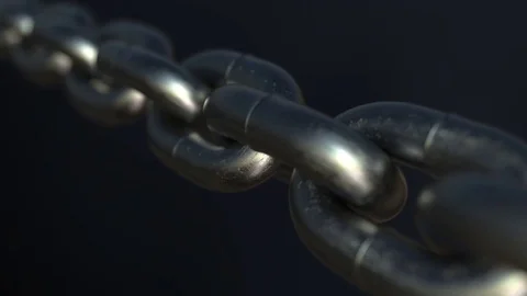 Heavy chain against black background, seamless loop. Reliability, connection or Stock Footage 78777641