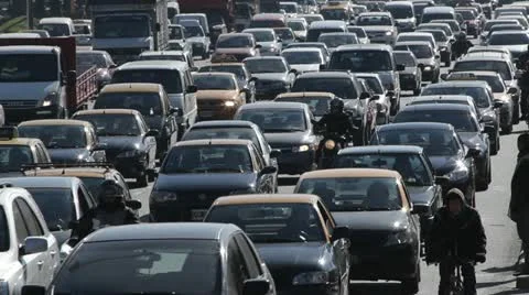 Heavy City Traffic 2 Stock Footage 12517934